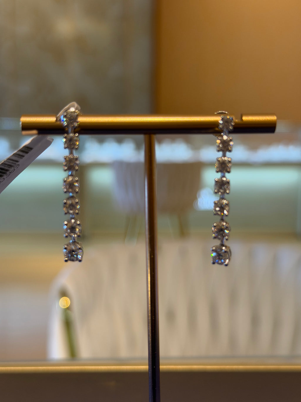 3 Carat White Gold Dangle Earrings