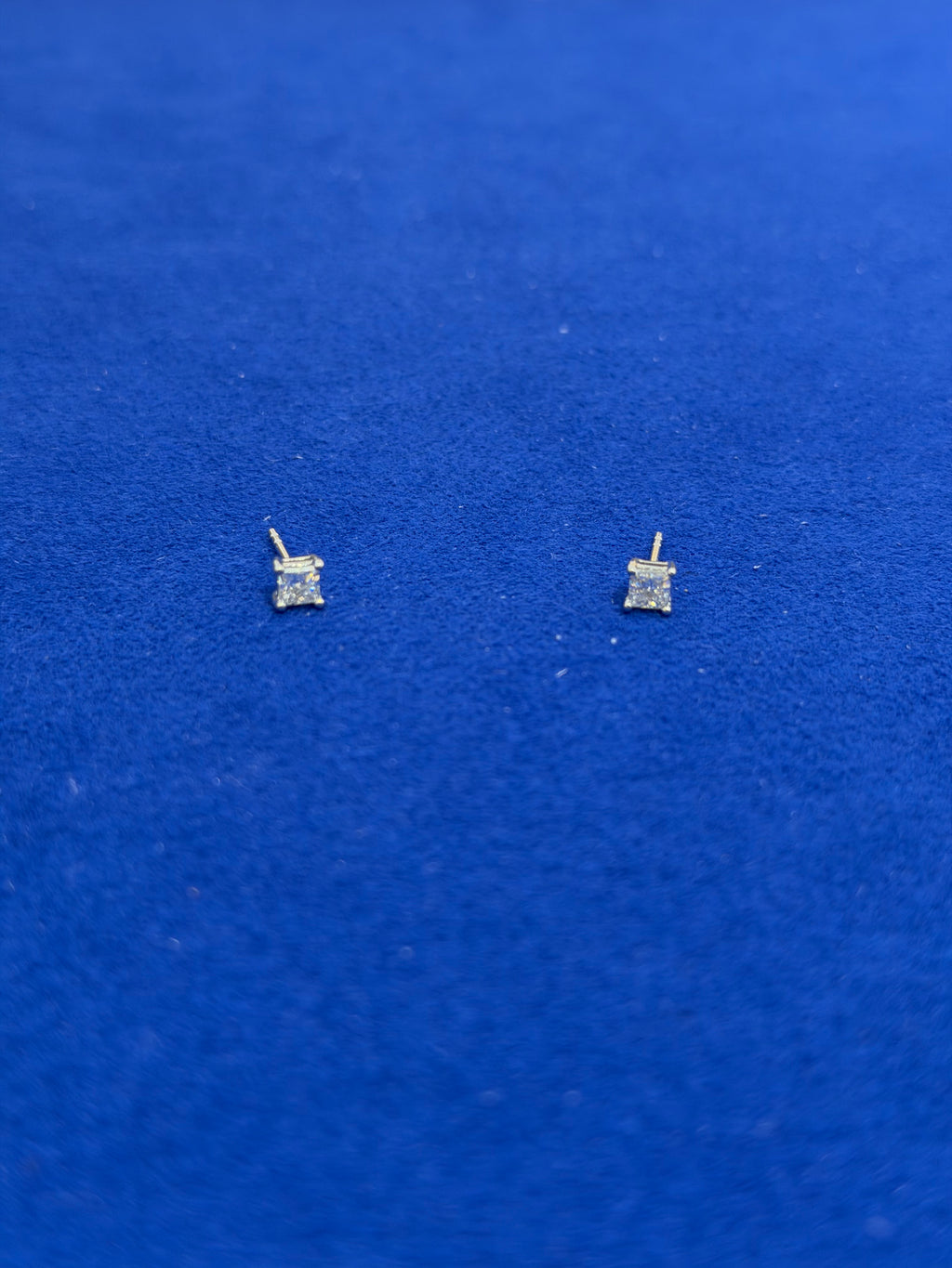 Half Carat Princess White Gold Studs