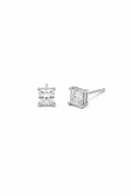 Half Carat Princess White Gold Studs