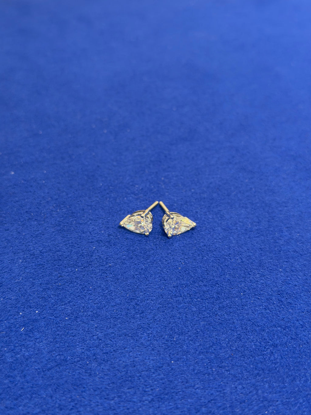 3 Carat Tear Drop White Gold Studs