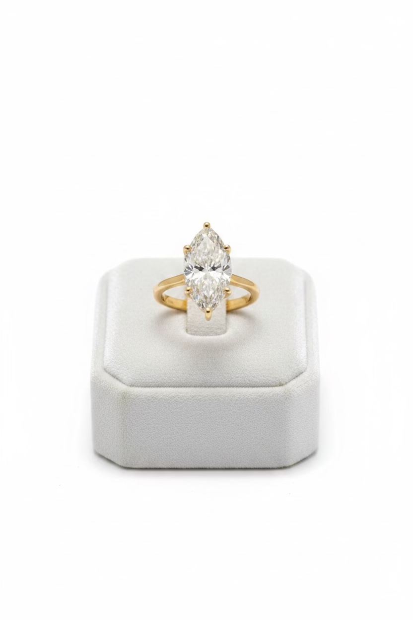 Marquise Yellow Gold Engagement Ring
