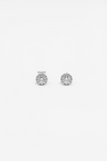 Single Carat Round White Gold Studs