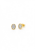 Single Carat Oval Yellow Gold Studs