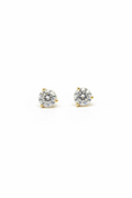 Round 2 Carat Yellow Gold Studs