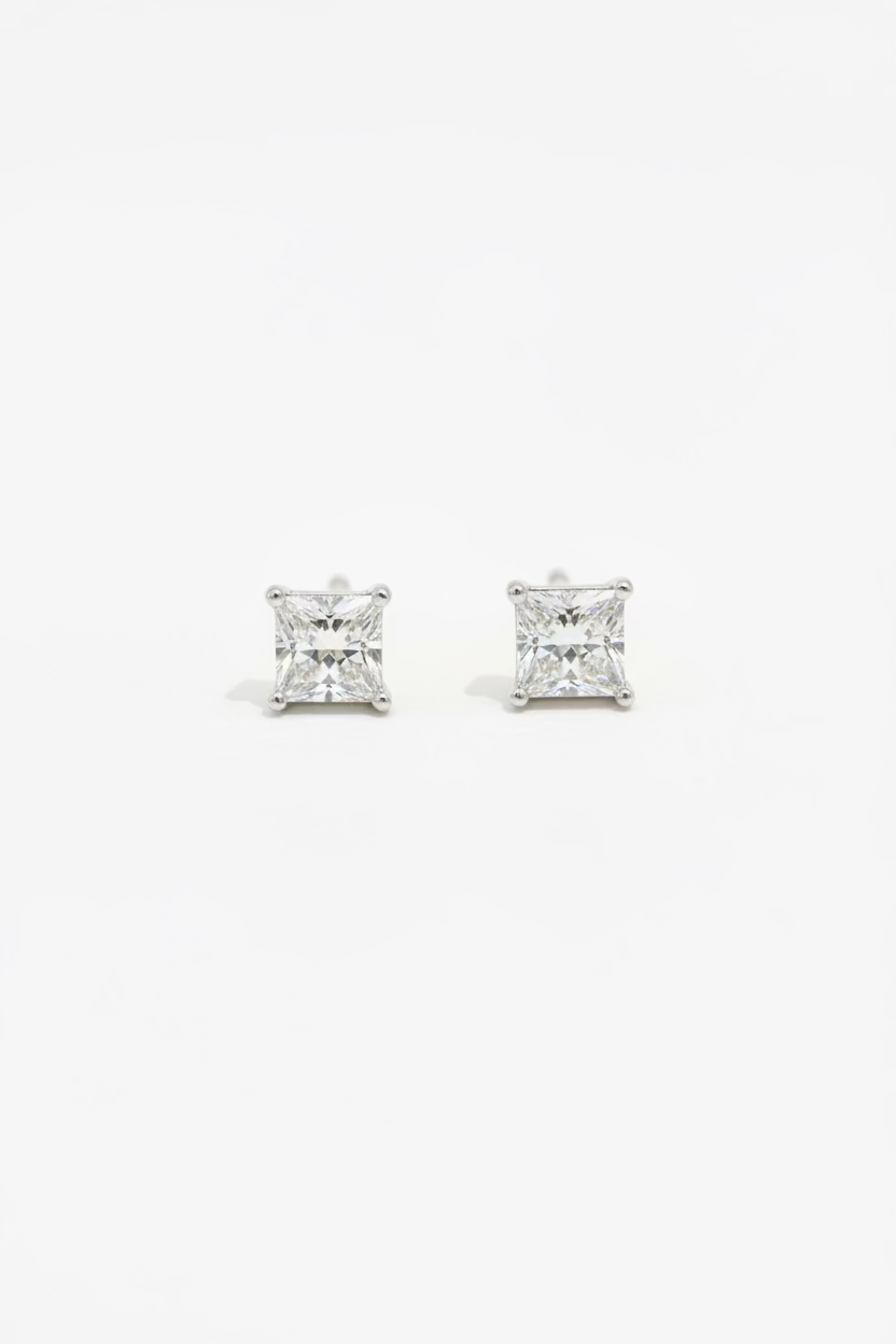 Princess 2 Carat White Gold Studs