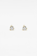 Round 1.5 Carat Yellow Gold Studs
