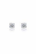Round 3 Carat White Gold Studs