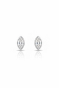 Tear Bezel 2 Carat White Gold Studs