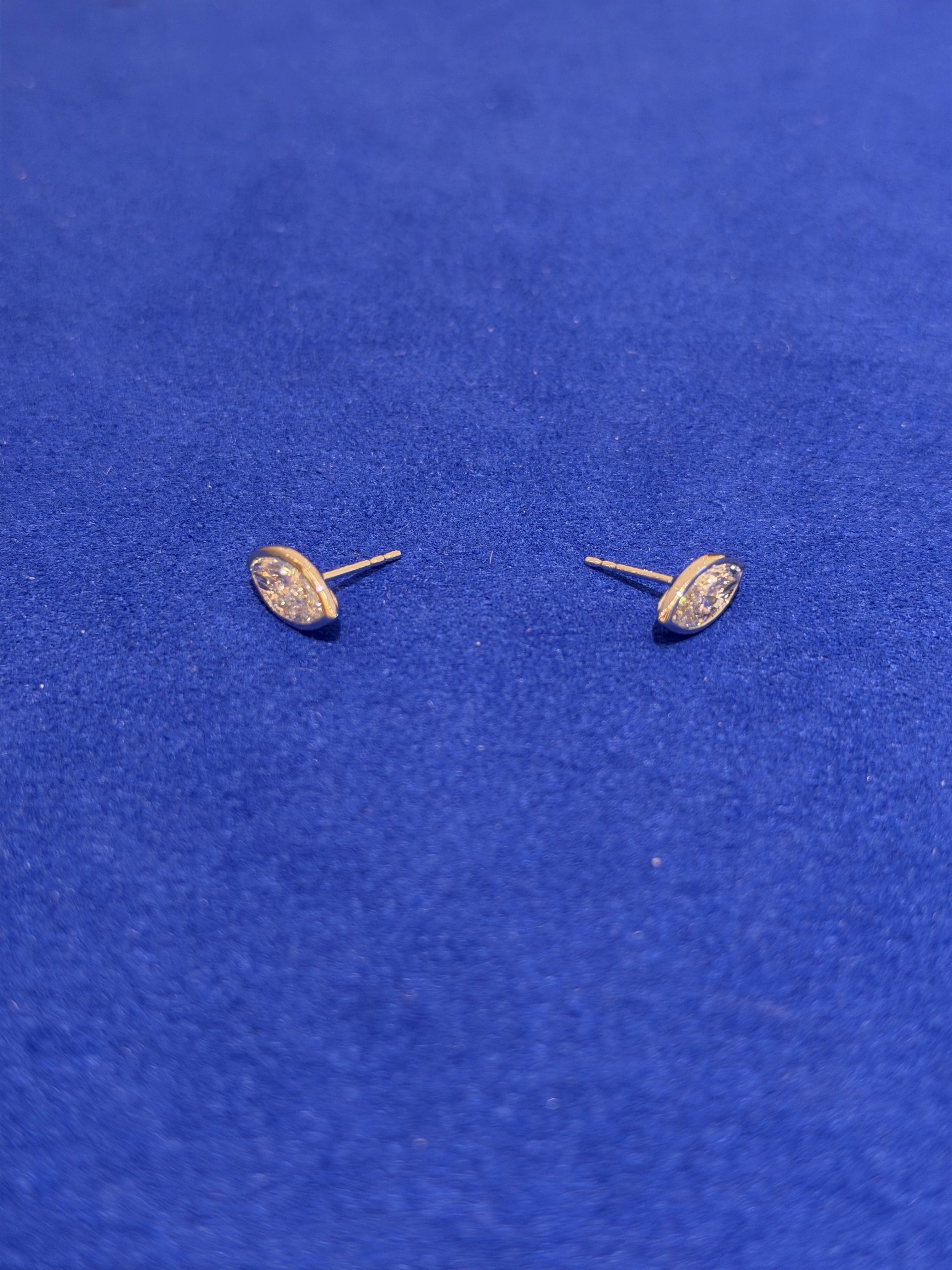 Tear Bezel 2 Carat White Gold Studs