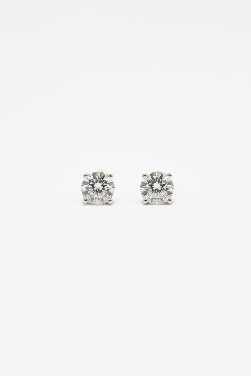 Round 2 Carat White Gold Studs