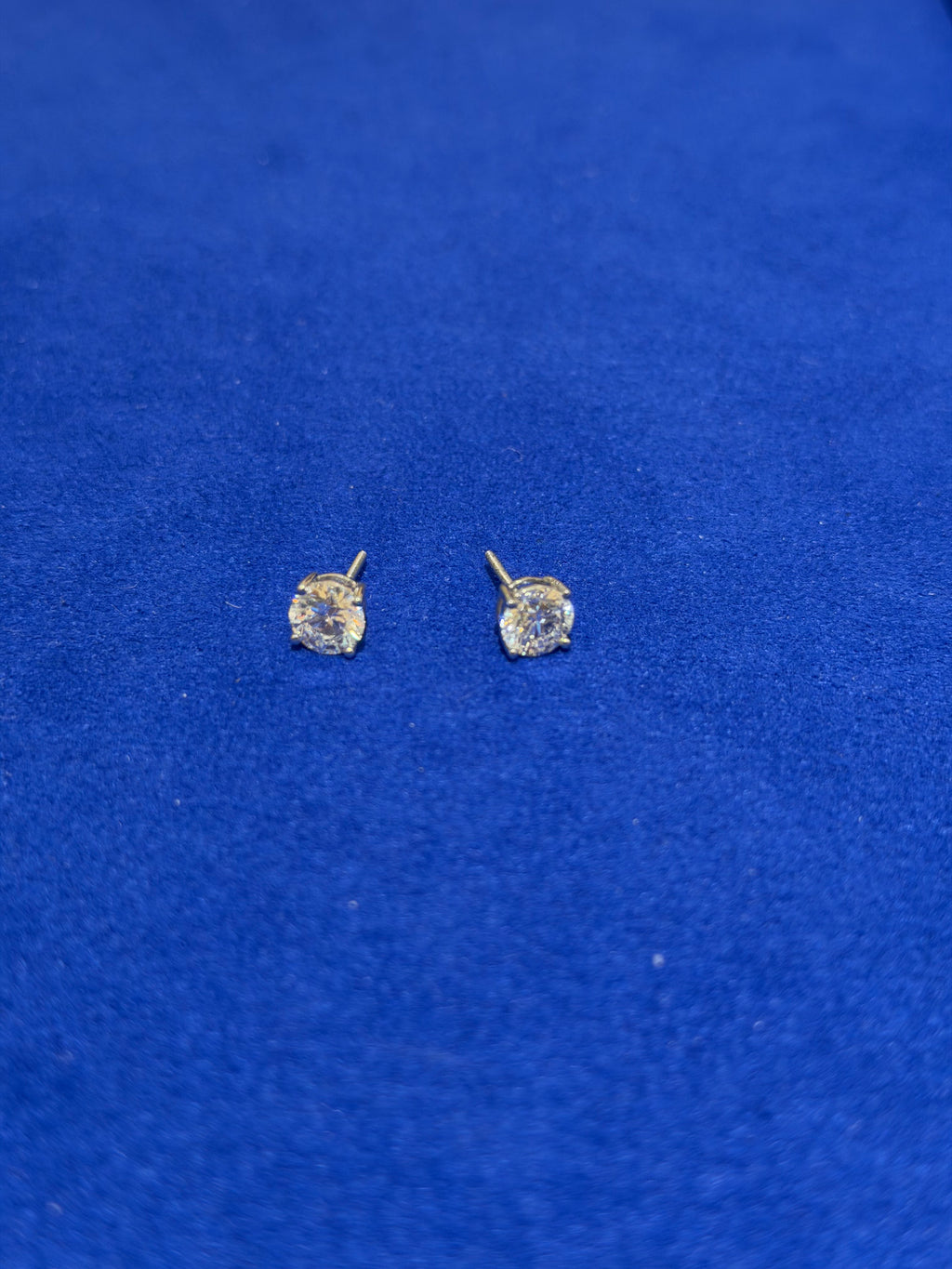 Round 2 Carat White Gold Studs