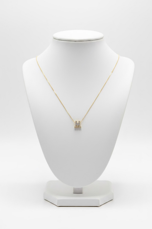 1.5 Carat Yellow Gold M Necklace