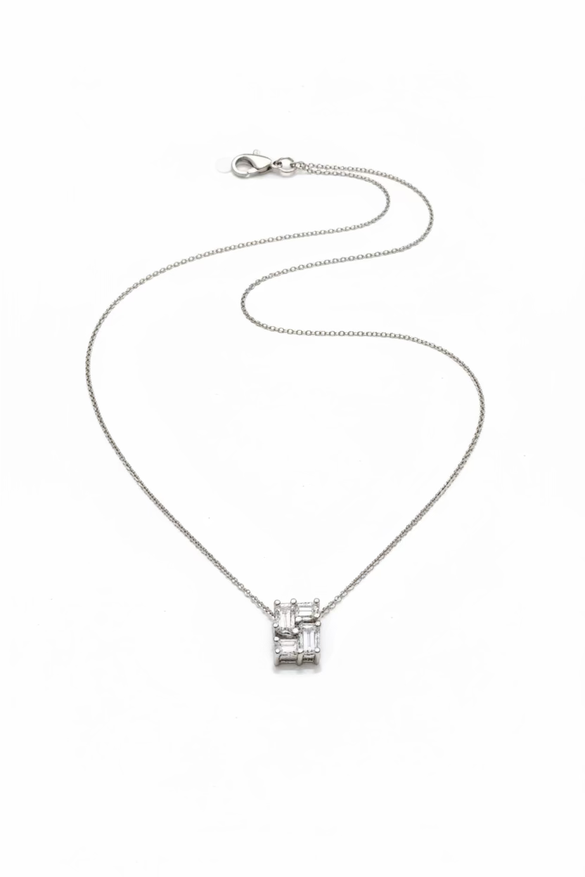 1.5 Carat White Gold S Necklace