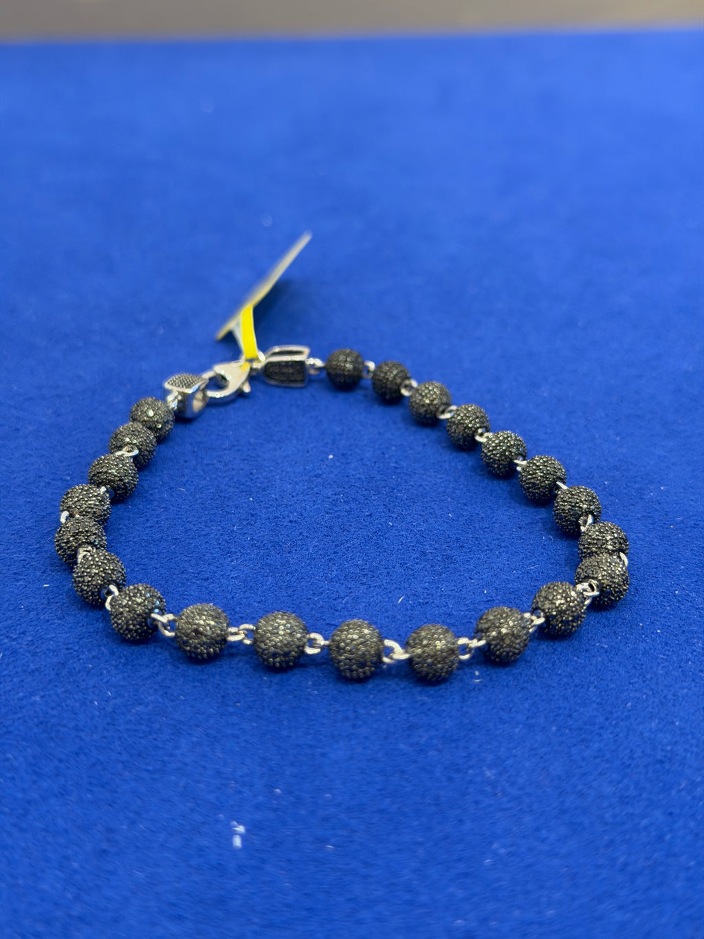 2 Carat Black Bead Men’s Bracelet