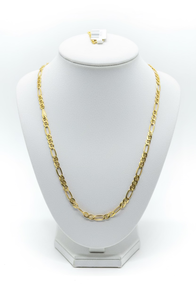 10K 18” Super Figaro Yellow Gold Chain