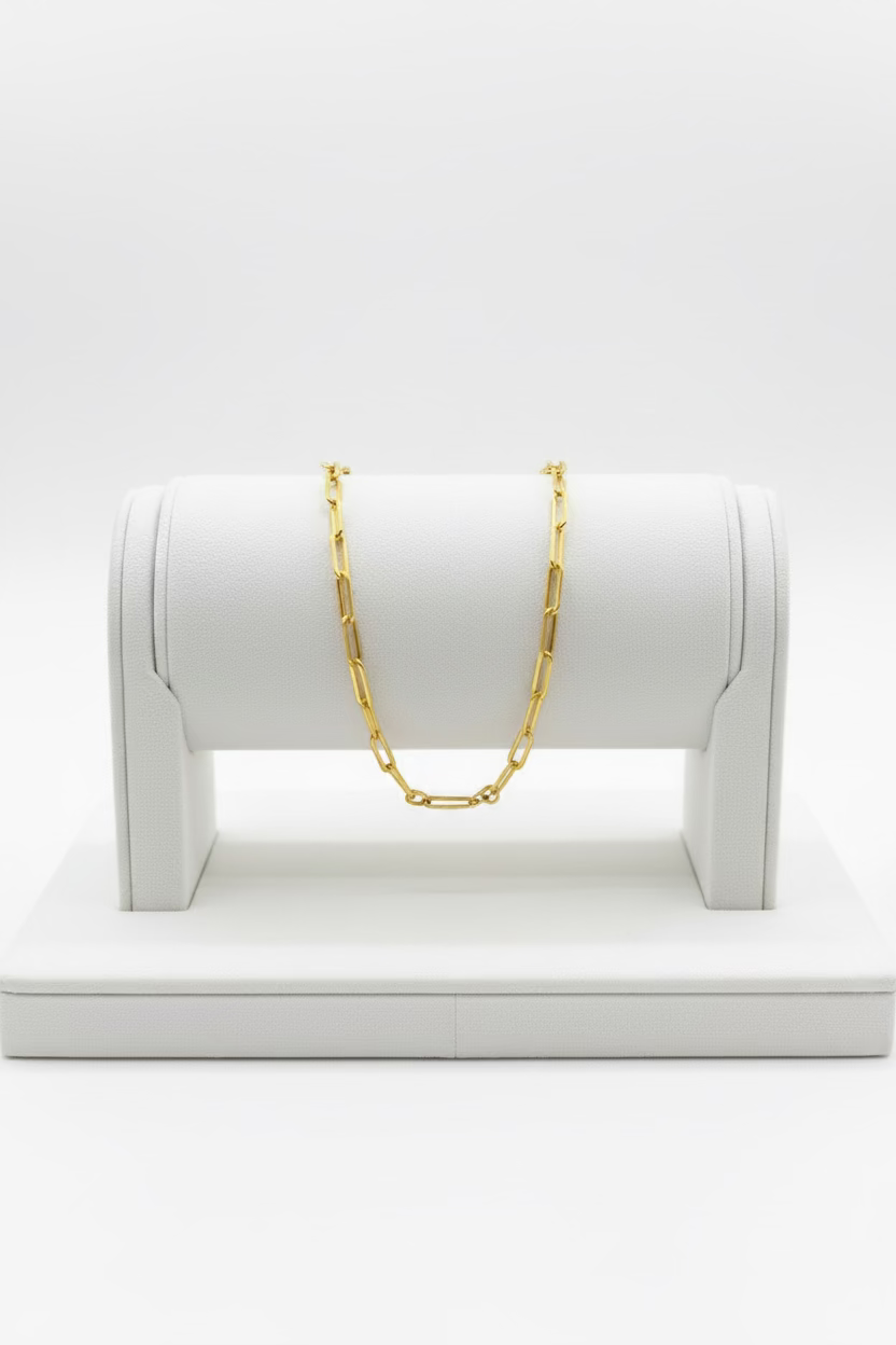 10K Paper Clip Yellow Gold Bracelet