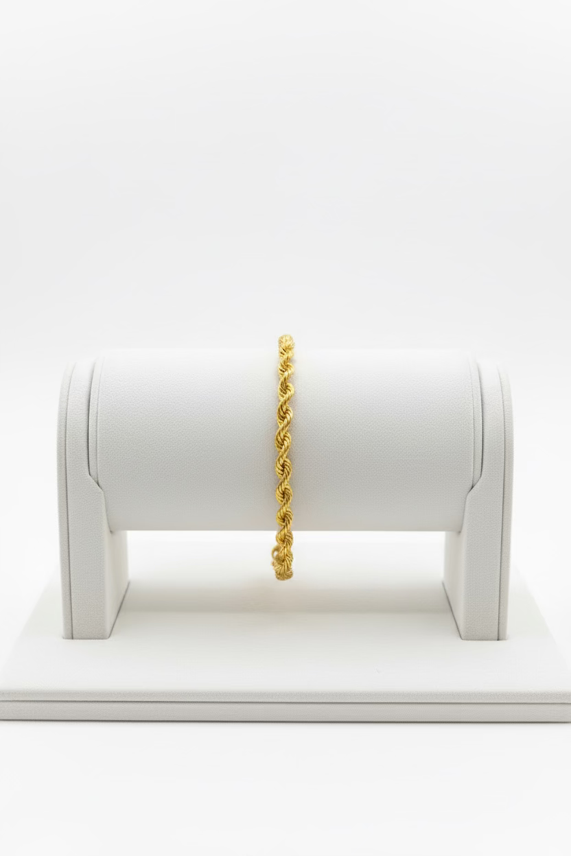 10K Rope Yellow Gold Bracelet
