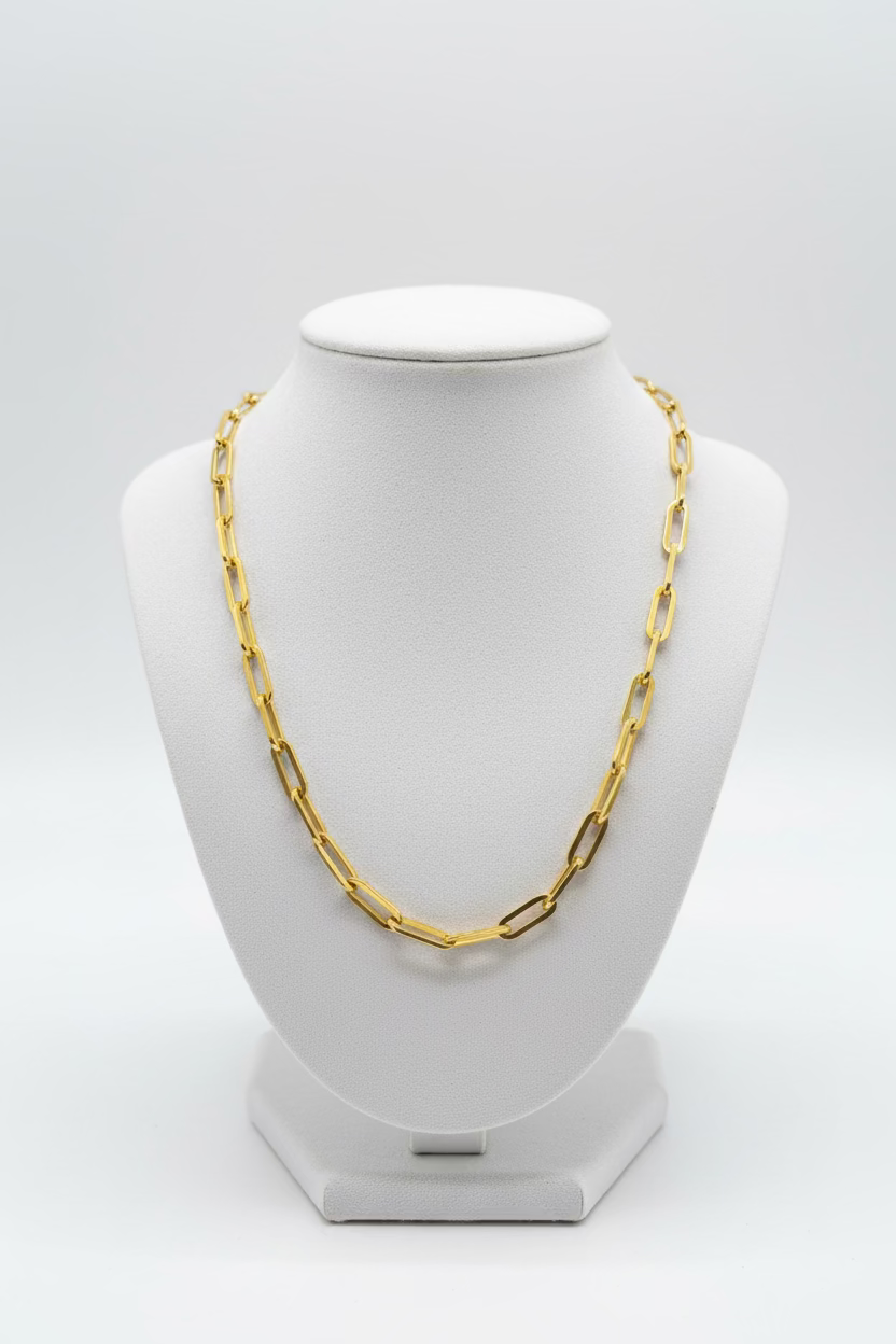 10K 21” Paper Clip Yellow Gold Necklace