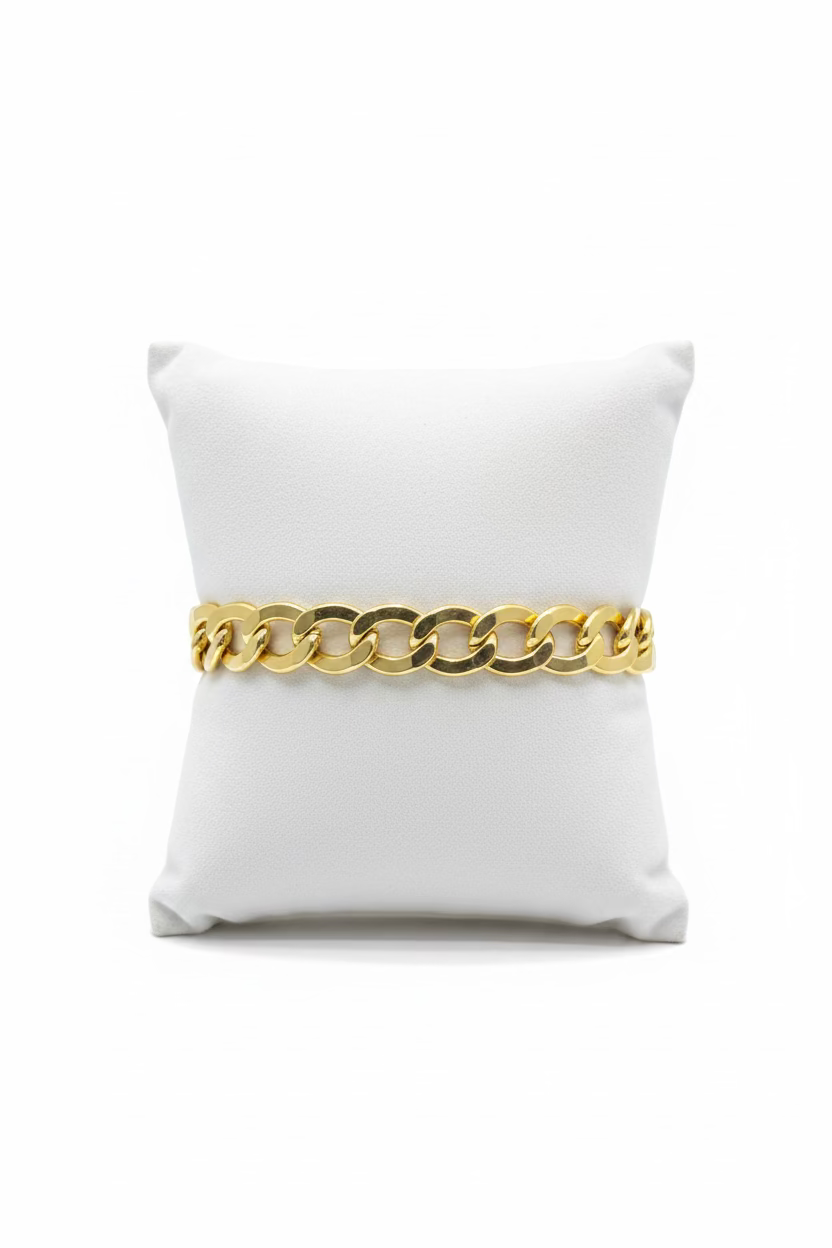 10K Thick Cuban Yellow Gold Bracelet