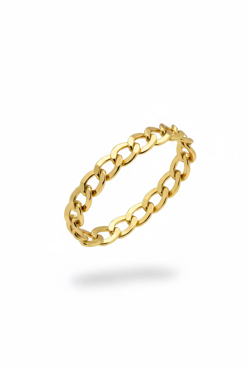 10K Thick Cuban Yellow Gold Bracelet