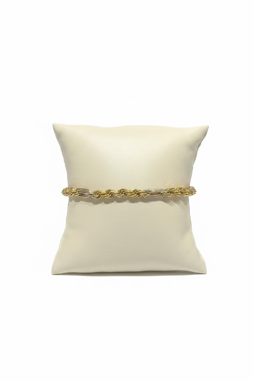 10K Milano White & Yellow Gold Bracelet