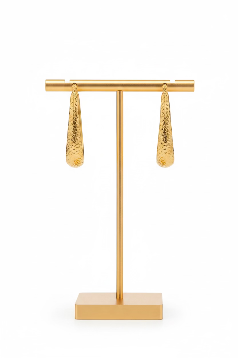 10K Yellow Gold Fanned Hoops