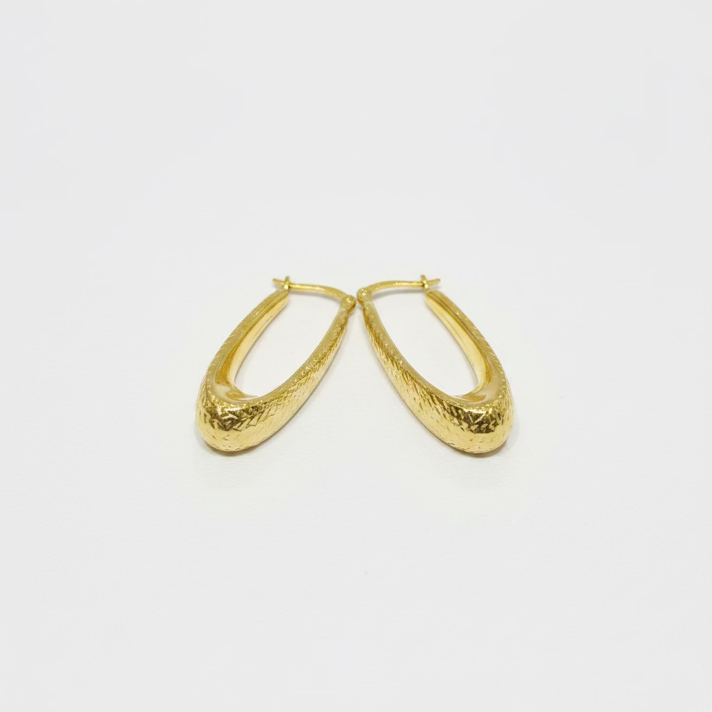 10K Yellow Gold Fanned Hoops