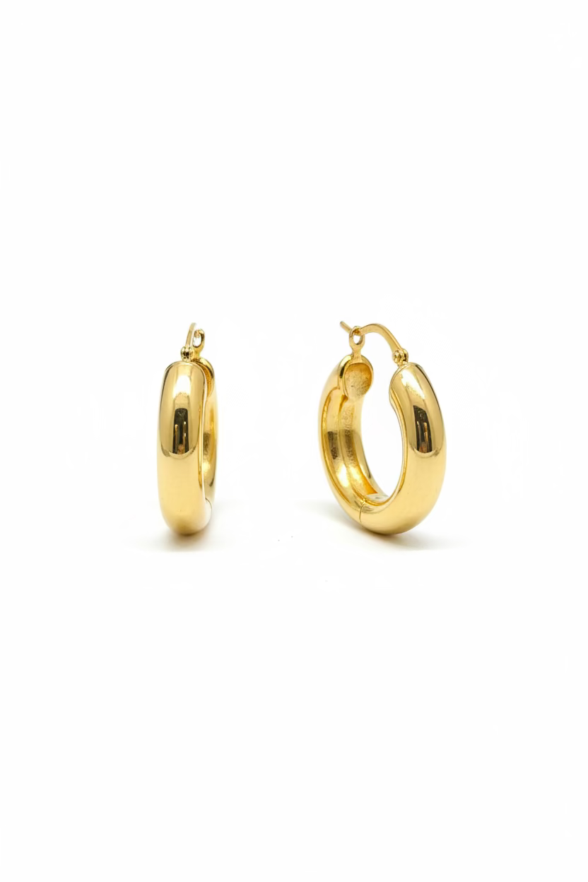 10K Yellow Gold Round Hoops