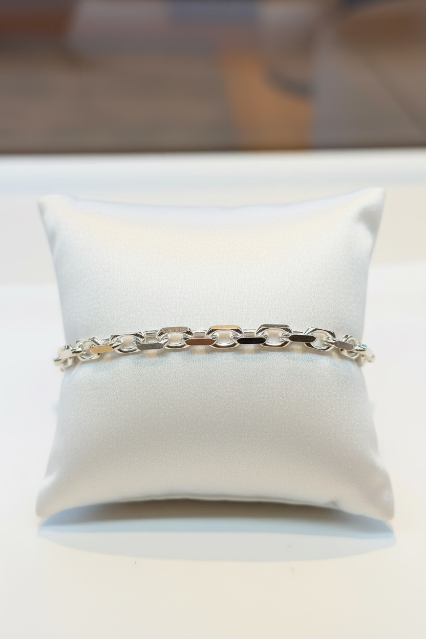 Silver Paper Clip Men’s Bracelet