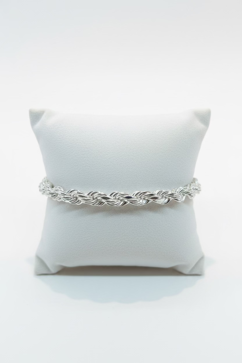 Silver Thick Rope Men’s Bracelet