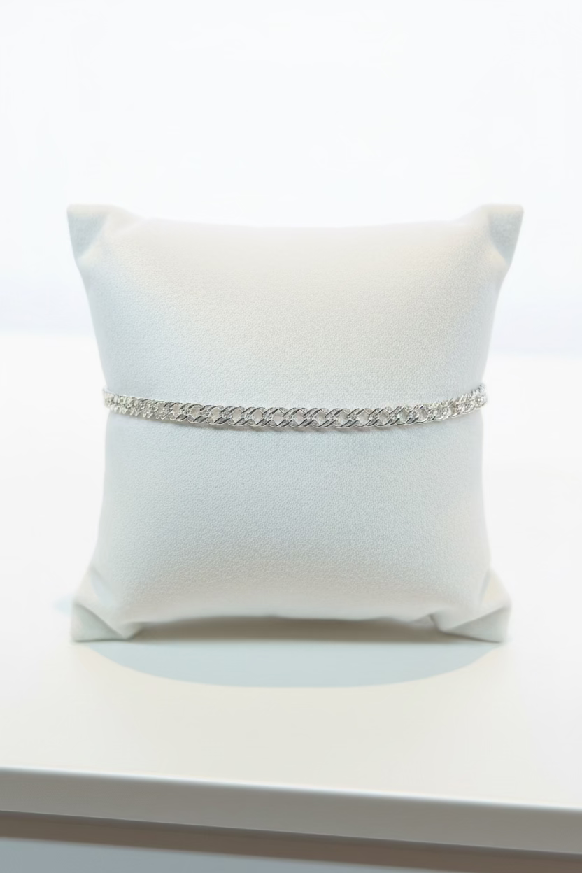 Silver Thin Cuban Men’s Bracelet