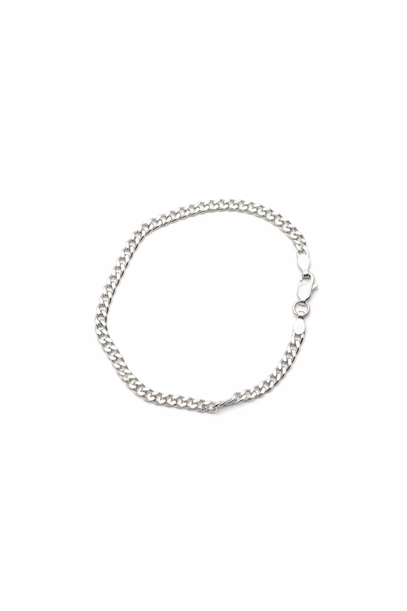 Silver Thin Cuban Men’s Bracelet