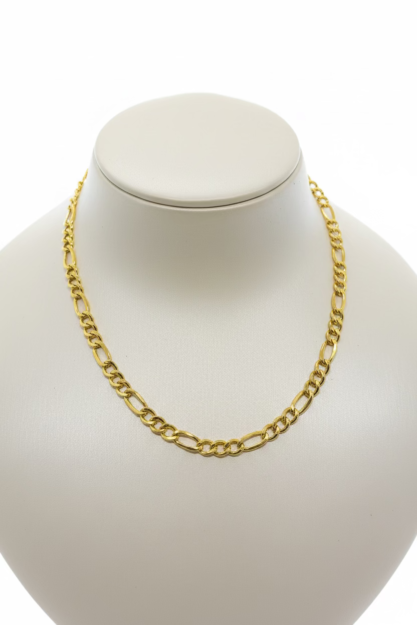 10K Yellow Gold Figaro Chain